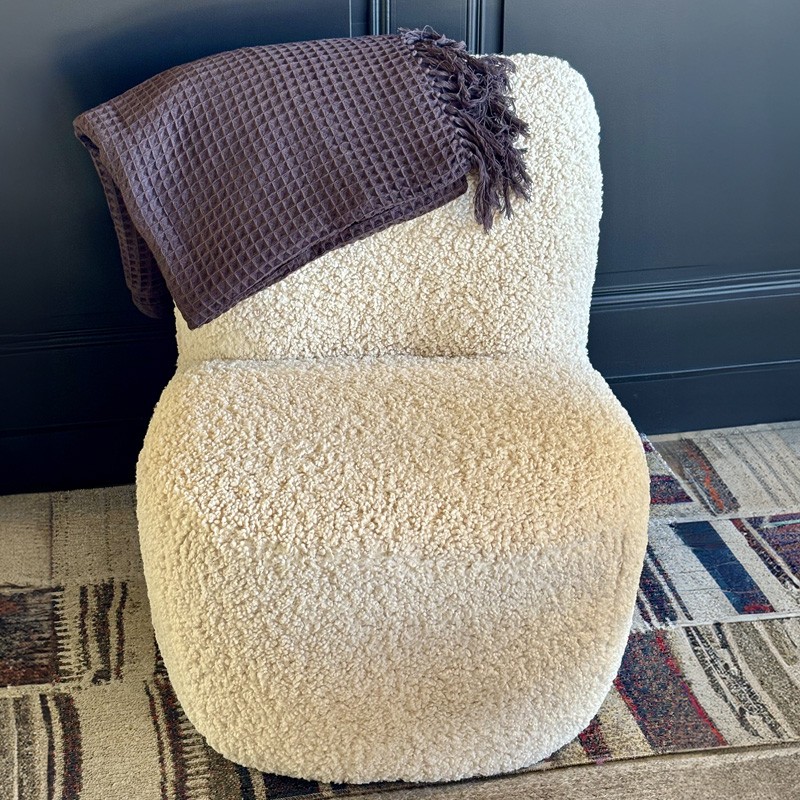 Fauteuil EVE tissu DOUDOU naturel