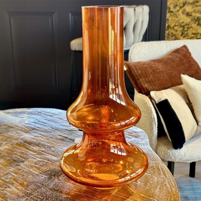 Vase NIANA verre huilé orange